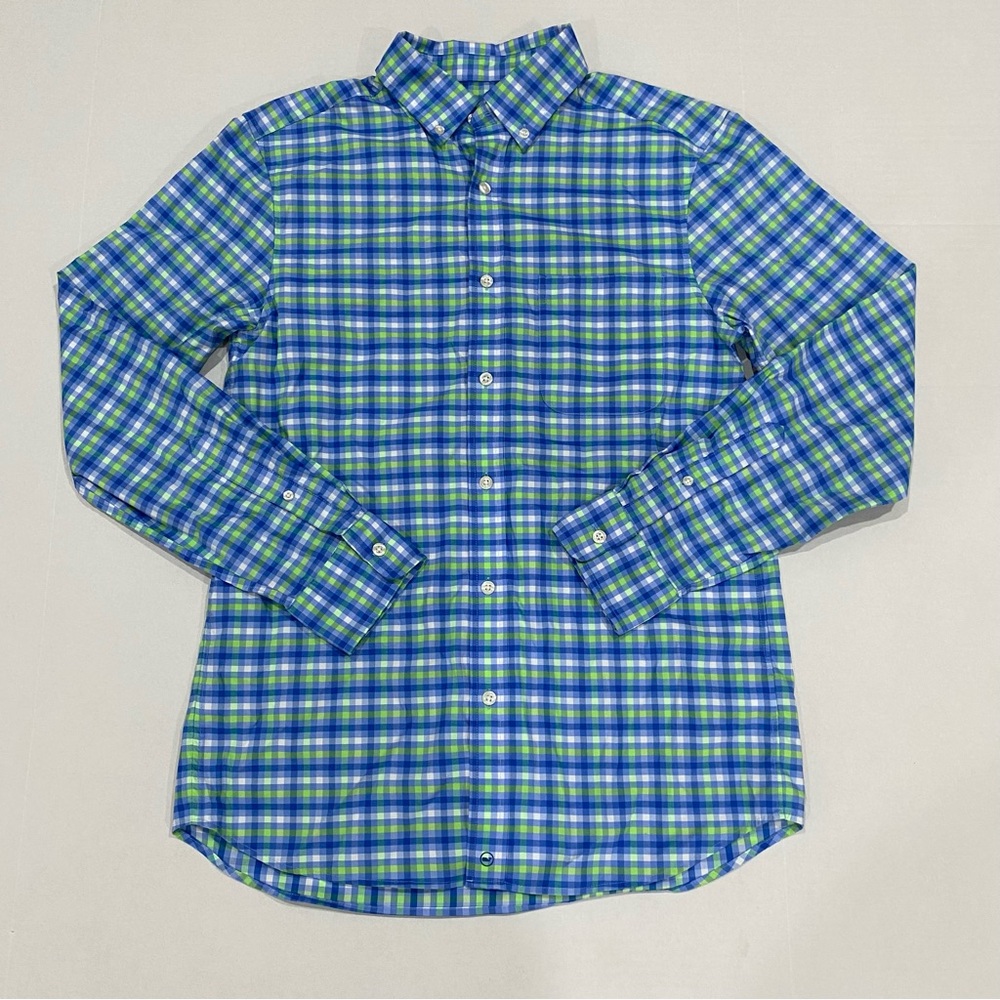 Vineyard Vines On The Go Performance Shirt Men’s Size S Button Down Blue Green